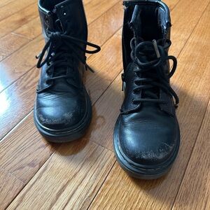 Dr. Martens Kids Black Leather Boots